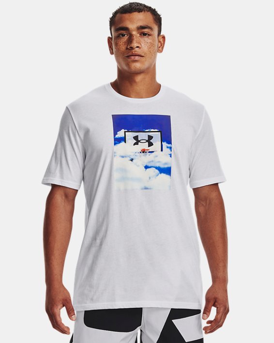 男士UA Basketball Hoop Cloud短袖T恤, White, pdpMainDesktop image number 0